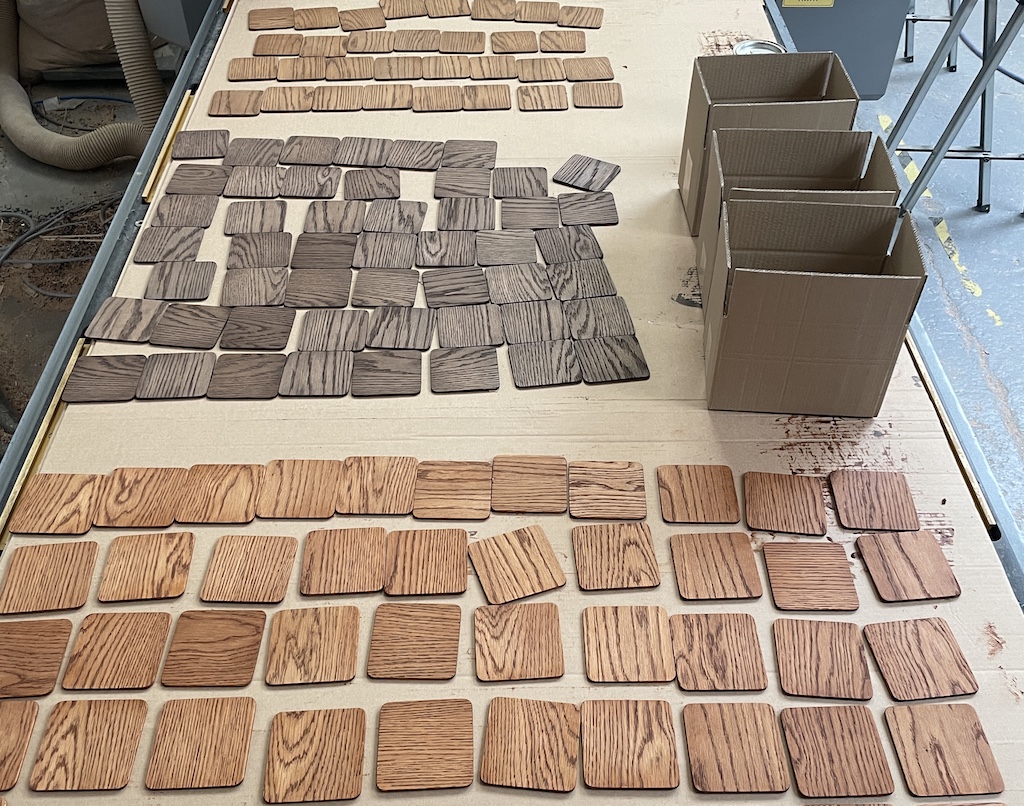 Wood tone samples drying